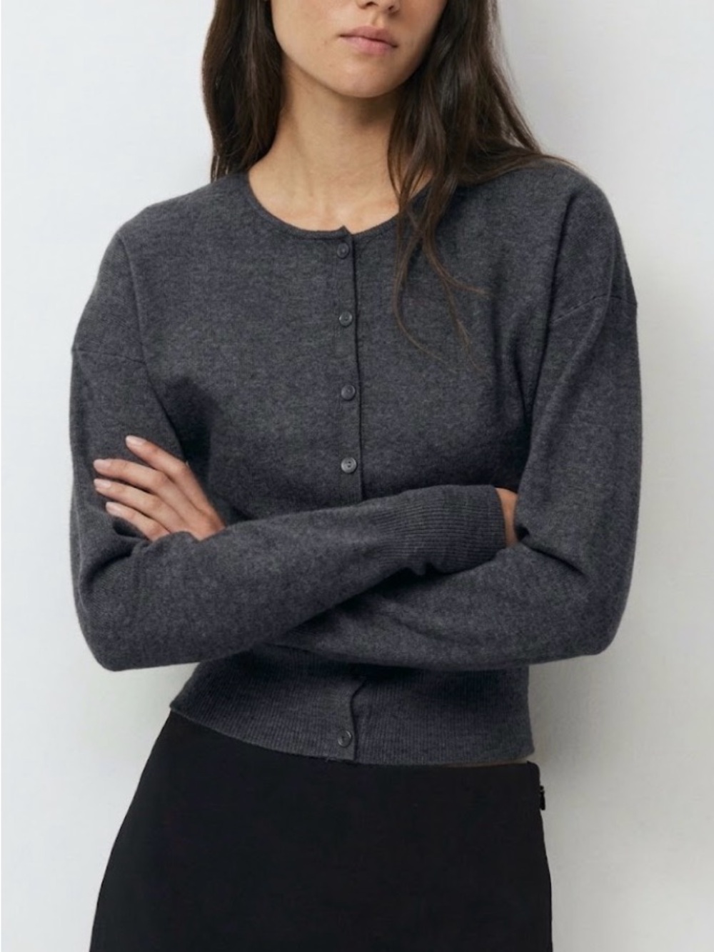 Aritzia Wilfred Golightly Cardigan Button-Front Gray